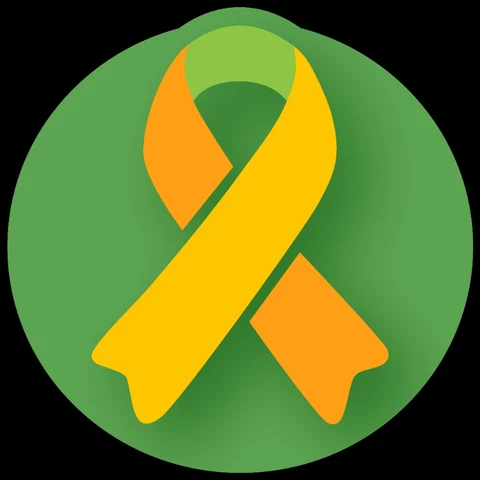 Gelb-orange Yellow-September-Schleife auf grünem Hintergrund
